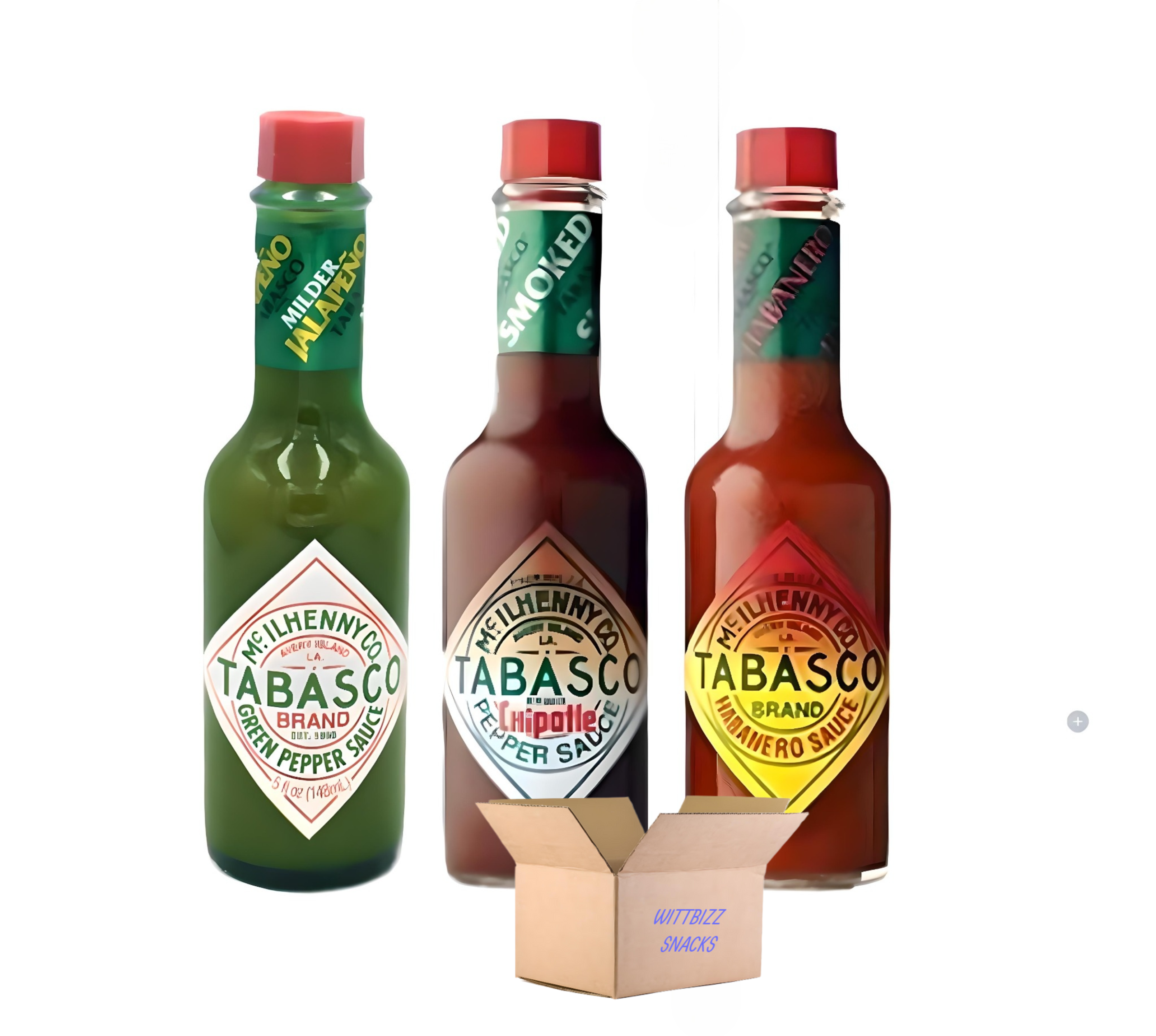 Snacks Bundles Tabasco Variety 3 Pack 5oz, Green Pepper