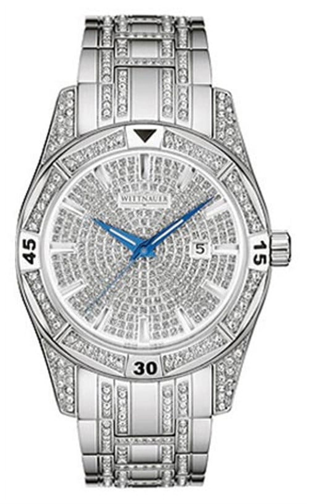 Wittnauer Men's 10B101 Swiss Swarovski Crystals Paved Dial Watch