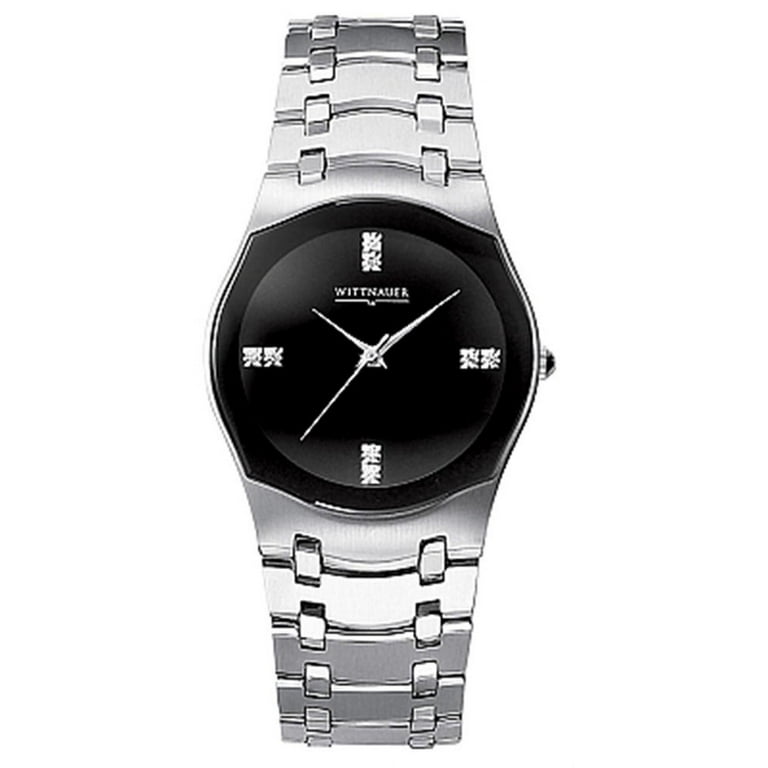 Wittnauer Men s 10D02 Swiss Black Dial Diamond Watch