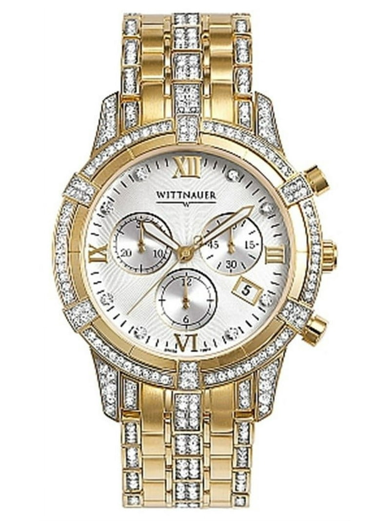 Wittnauer Men's Krystal Collection 12B14 Gold-Plated Bracelet