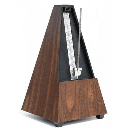 Wittner Pendulum Pyramid Metronome without Bell - Walnut Grain Finish
