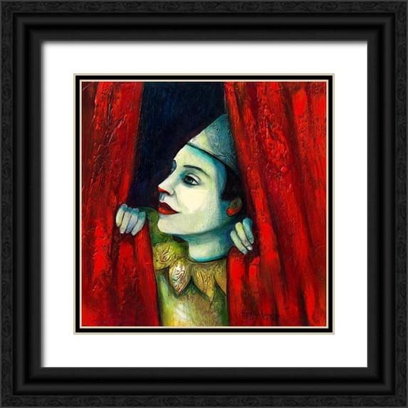 Wittwe, Betty 12x12 Black Ornate Wood Framed with Double Matting Museum Art Print Titled - Derriere le rideau II