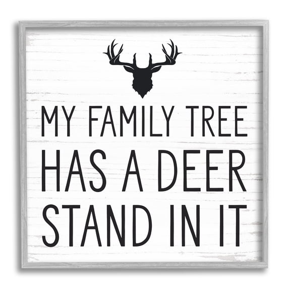 Witty Deer Quote Rustic Lodge Antlers Motif Holiday Graphic Art Framed Art Print Wall Art