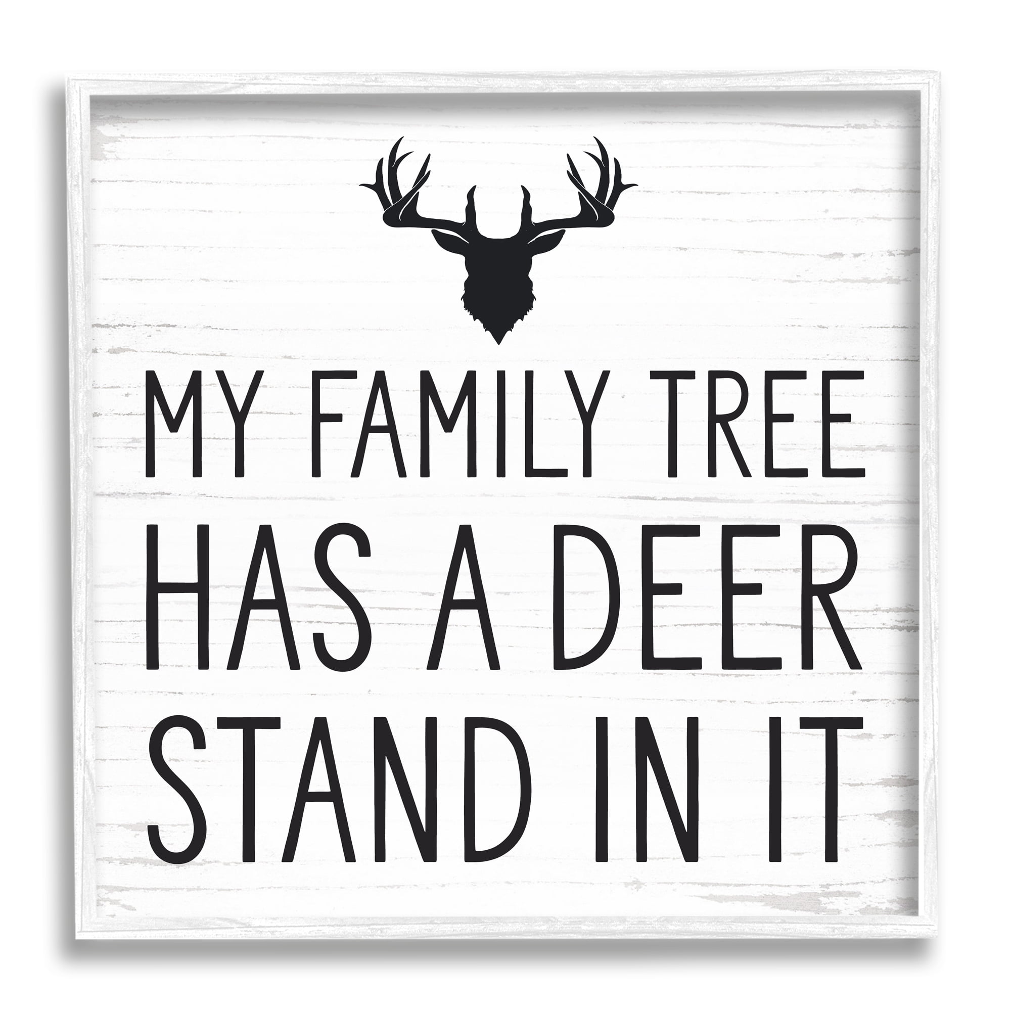 Witty Deer Quote Rustic Lodge Antlers Motif Holiday Graphic Art Framed Art Print Wall Art