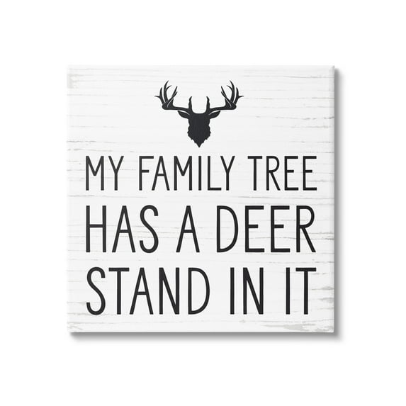 Witty Deer Quote Rustic Lodge Antlers Motif Holiday Graphic Art Gallery-Wrapped Canvas Print Wall Art