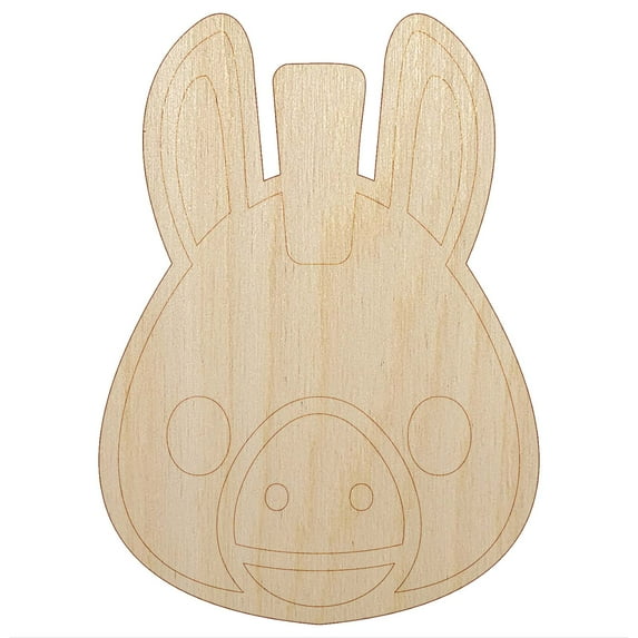Witty Donkey Mule Head Wood Shape Unfinished Piece Cutout Craft DIY Projects - 4.70 Inch Size - 1/8 Inch Thick