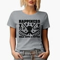 thumbnail image 1 of Witty Happiness Is a Long Walk with a Putter, Enthusiast or Hobbyist Quote, Golf Player, Golfing or Golfer Themed Merch Gift, Heather Grey T-Shirt, 3XL, 1 of 5