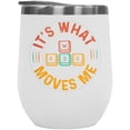 thumbnail image 1 of Witty It's What Moves Me feat. PC Gamer Keyboard Keys W A S D, White 12oz Wine Tumbler, 1 of 5