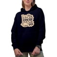 thumbnail image 1 of Witty May the Course Be with You Pun Quote with Flag & Stars, Golf Player, Golfing or Golfer Themed Merch Gift, Navy Blue Hooded Sweatshirt or Hoodie, Large, 1 of 5