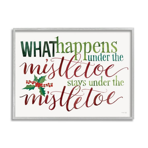 Witty Mistletoe Typography Quote Holly Berry Detail Inspirational Graphic Art Framed Art Print Wall Art