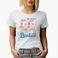 thumbnail image 1 of Witty My Weekend Is All Booked Pun Quote with Books Art Book Lover Merch Gift, White T-Shirt, Medium, 1 of 5