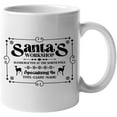 thumbnail image 1 of Witty Santa's Workshop, Handcrafted at the North Pole, Christmas Shop Art Merch Gift, White 11oz Ceramic Mug, 1 of 5
