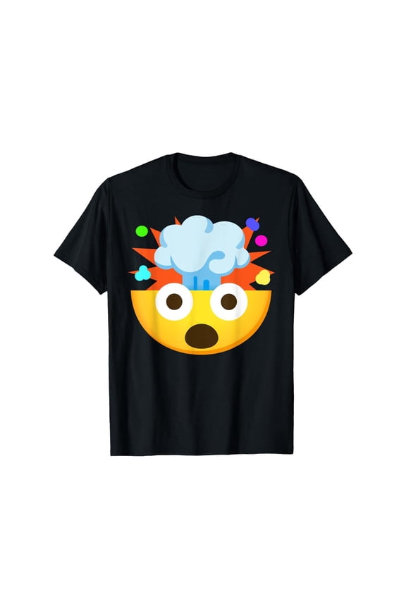 Witty Unisex Emoji - Themed Tops With "Exploding Emoji" Vivid Emoji Print Tshirts Fun Eye - Catching Graphic Tees For Emoji Enthusiasts & Leisure