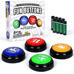 Witty Yeti Novelty Funny Prank Buttons, 4 Pack