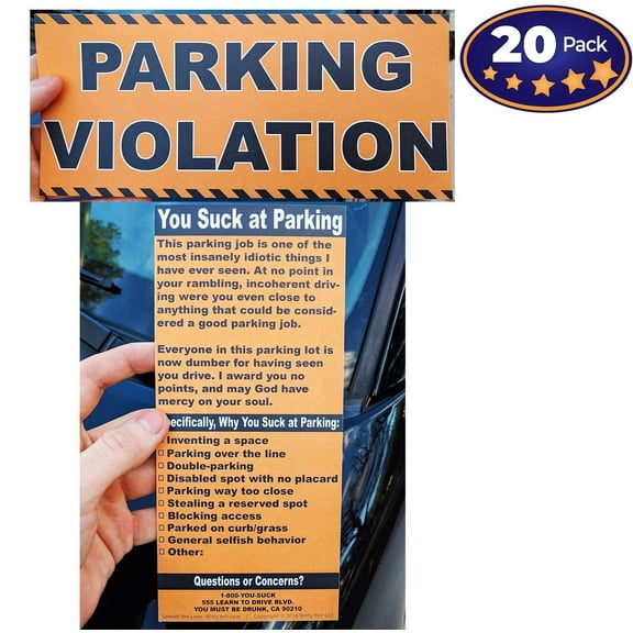 Witty Yeti's 9x4 Fake Parking Tickets Gags & Practical Joke Toys 20Pack