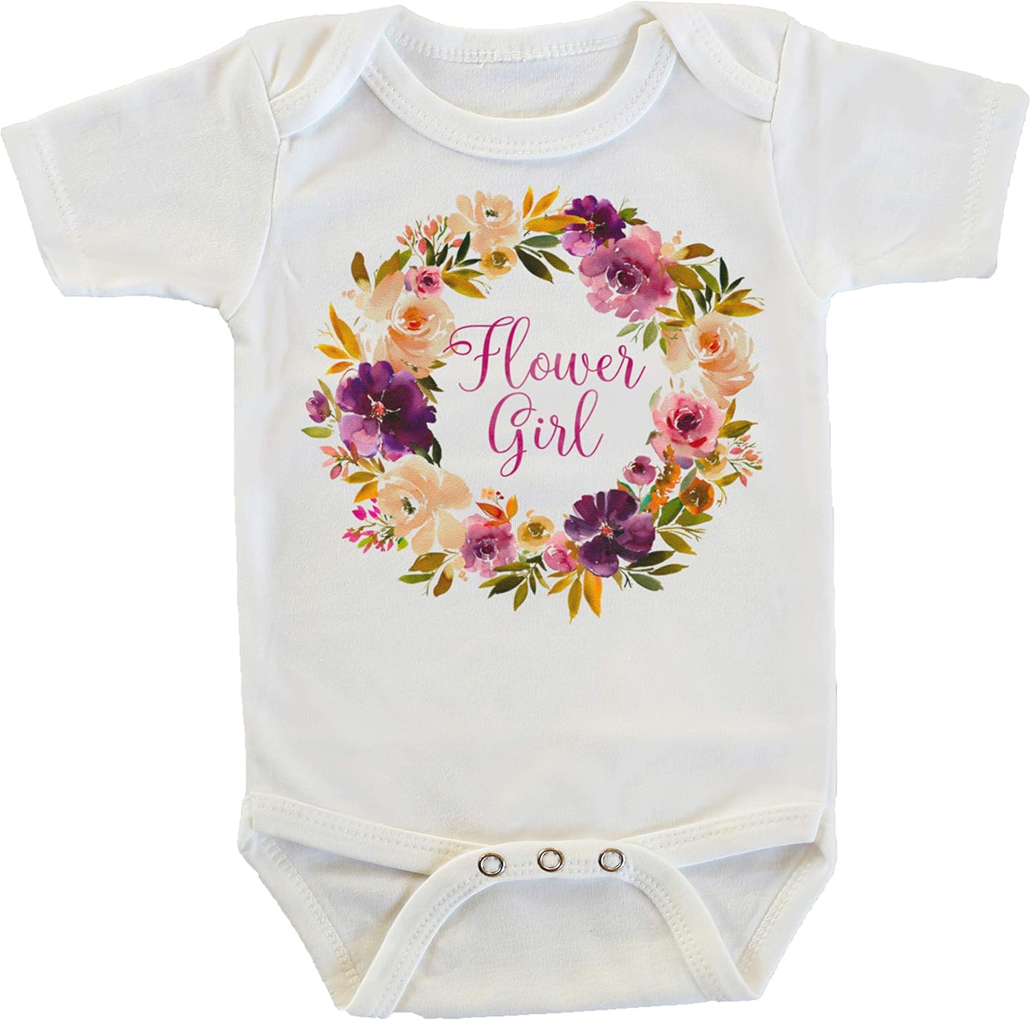 Witty and Bitty Flower Girl Wedding Wreath Onesie/Bodysuits
