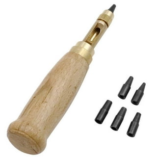 9 Rubber Gripped Carbon Steel 6 Size Revolving Leather Hole Punch Tool w/ Brass