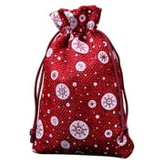 Wiueurtly Bag Bag Gift Linen Christmas Cotton Drawstring Pocket Candy Storage Snowflake Linen Storage Bags Super Simple Songs Christmas