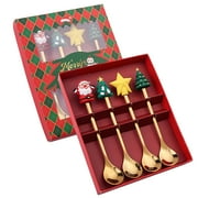 Wiueurtly Christmas Tableware Set Stainless Spoon Gift Set Dessert Spoon Fork Coffee Spoon Christmas Pendant Spoon Tableware Set Gift Nightmare Before Christmas Decor