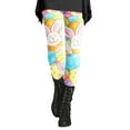 thumbnail image 1 of Wiueurtly Easter Leggings for Women Womens Bunny Rabbits Eggs Floral Pattern Stretchy Yoga Pants Red, 1 of 4