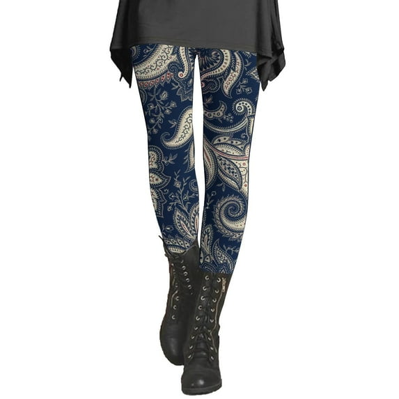Wiueurtly Leggings for Women's Autumn And Winter Artistic Splash Printed Soft Stretchy Pants Yoga Pants Khaki