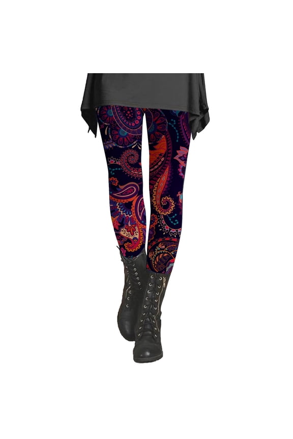 Leggings for Women's Autumn And Winter Artistic Splash Printed Soft Stretchy Pants Yoga Pants Pink