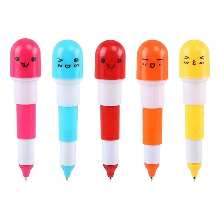 Wiueurtly Pen with Eraser on Back Gel Pen Stationery Ballpoint Kids Pen Shape 5pcs for 10ml Creative Office & Stationery Points Lot Colorful Pens Fine