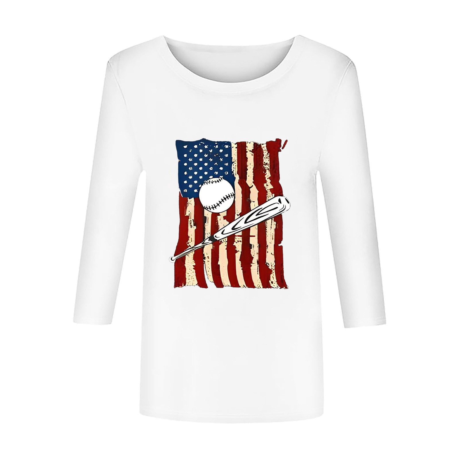 Flag Stripe Ruffle Sleeve Star Shirt USA main image 1