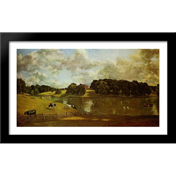 Wivenhoe Park 40x24 Large Black Wood Framed Print Art by John Constable