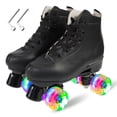 thumbnail image 1 of Wiwiy Roller Skates for Women and Men, Derby Roller Skates for Outdoor Indoor, Adjustable Four Shiny Wheel Roller Skates, 1 of 7