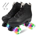 thumbnail image 1 of Wiwiy Roller Skates for Women and Men, Derby Roller Skates for Outdoor Indoor, Adjustable Four Shiny Wheel Roller Skates, 1 of 7