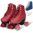 thumbnail image 1 of Wiwiy Roller Skates for Women and Men, Derby Roller Skates for Outdoor Indoor, Adjustable Four Shiny Wheel Roller Skates, 1 of 8