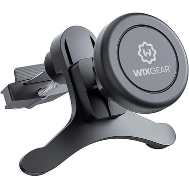 WixGear Air Vent Magnetic Phone Holder For Car – Double Prong, Extra Strong Magnets – Universal Black Mount
