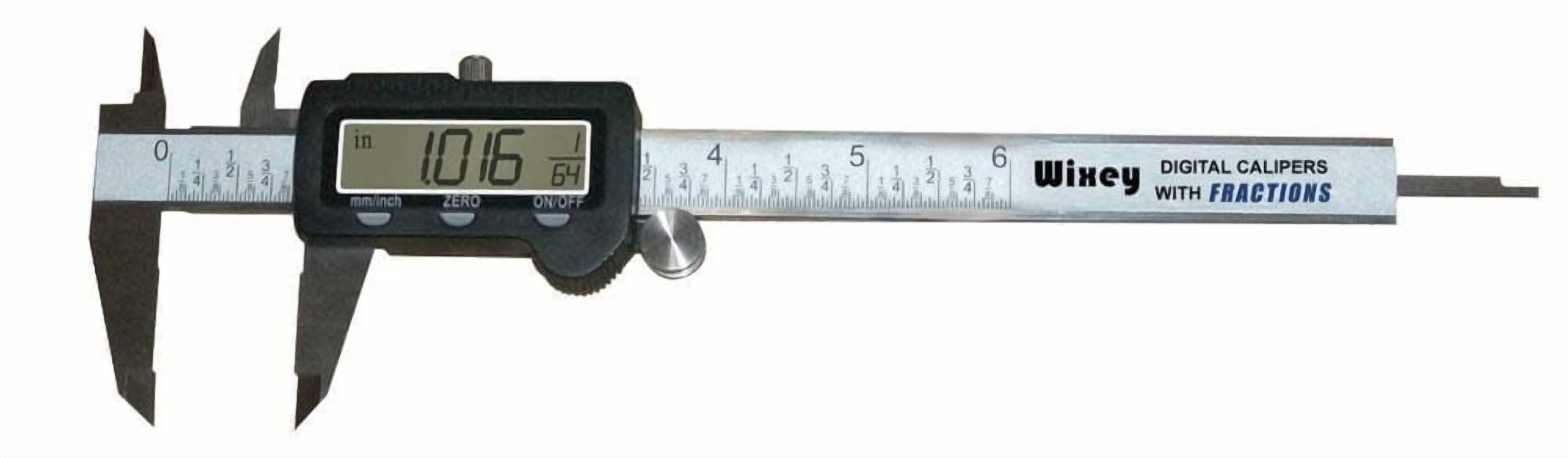 Wixey WR100 6-Inch Digital Calipers with Fractions