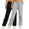 thumbnail image 1 of Wiyuqeen 2 Piece Sweatpants for Women Casual Loose Wide Leg Track Pants Soft Trendy Plain Drawstring Joggers with Pockets, 1 of 6