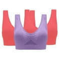 thumbnail image 1 of Wiyuqeen 3 Pack Sports Bras for Women Soft High Impact Yoga Bras Solid Plain Wireless Bras Full Coverage Workout Gym Activewear Bra, 1 of 6