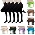 thumbnail image 1 of Wiyuqeen 5 Pack Semi Opaque Tights for Women Sheer Solid Color Pantyhose Soft Stockings Tummy Control Under Dress High Waist Stretchy Leggings, 1 of 2
