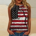 thumbnail image 1 of Wiyuqeen American Flag Tank Tops Women Sleeveless Crew Neck Patriotic Tanks Retro USA Flag Graphic Tee Shirts Plus Size Summer Tanks, 1 of 4