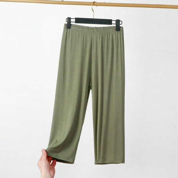 Wiyuqeen Baggy Yoga Capri Pants for Women Lightweight Yoga Pants Legging Elastic High Waist Casual Crop Pants Classic Solid Workout Pants Outside