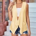 thumbnail image 1 of Wiyuqeen Beautiful Solid Color Sleeveless Cardigans for Women Long Length Vests Jackets LadiesHollow Out Outerwear Coat with Pockets, 1 of 4