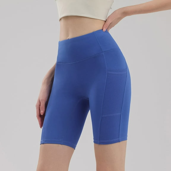Wiyuqeen Biker Shorts Women with Pockets High Waist Butt Lifting Yoga Workout Shorts Stretchy Tummy Control Shorts Solid Gym Shorts