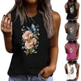 thumbnail image 1 of Wiyuqeen Boho Tops for Women Womens Gifts Sleeveless Floral Print Tanks Crew Neck Casual Loose Tee Shirts Going Out T-Shirts, 1 of 4