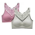 thumbnail image 1 of Wiyuqeen Bras for Women No Wire Lift T-shirt Bras Seamless Full Coverage Bralettes Shapewear Breathable Full Figure Bras 2 Packs, 1 of 8