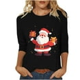thumbnail image 1 of Wiyuqeen Christmas Tree T-Shirts Women 3/4 Sleeve Holiday Graphic Tees Crew Neck Loose Fit Blouses Plus Size Xmas Party Shirts, 1 of 6