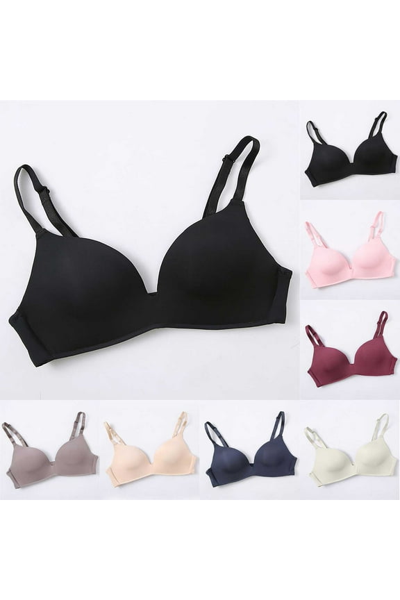 Comfortable Push Up Bras for Women No Underwire Breathable Everyday Padded Plus Size Bra Thin Seamless Basic Underwear