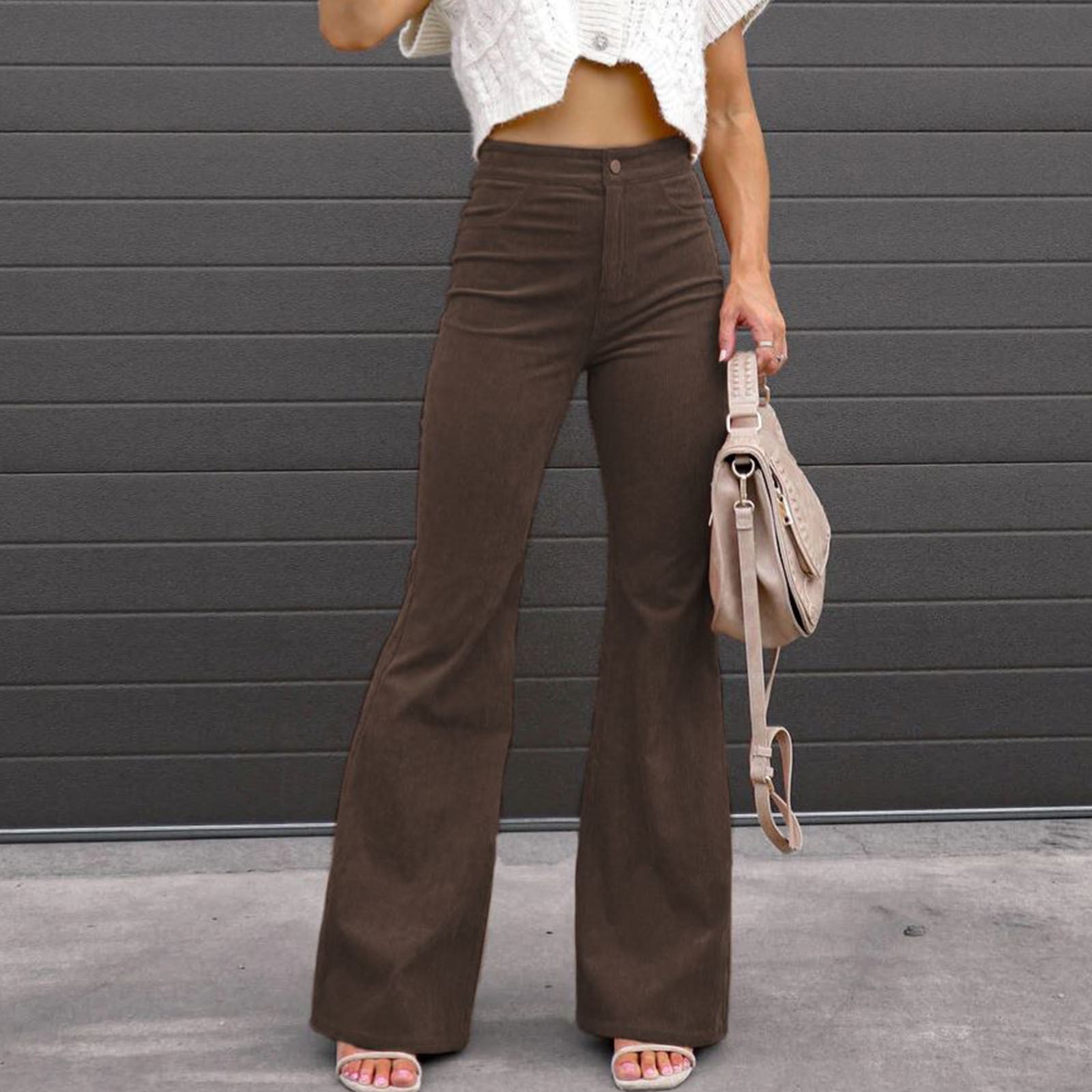 Urban Cape Shawl +Camisole + High Waist Flared Pants 3-Pieces Suit