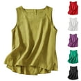 thumbnail image 1 of Wiyuqeen Cotton Linen Shirts for Women Sleeveless Tank Tops Crew Neck Casual T Shirts Solid Color Lightweight Tanks for Vacation, 1 of 3