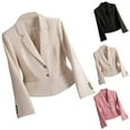 thumbnail image 1 of Wiyuqeen Cropped Blazers for Women Long Sleeve Notch Collar Casual Dressy Blazer Suits Plus Size Solid Jacket Coats with Pokcet for Office, 1 of 8