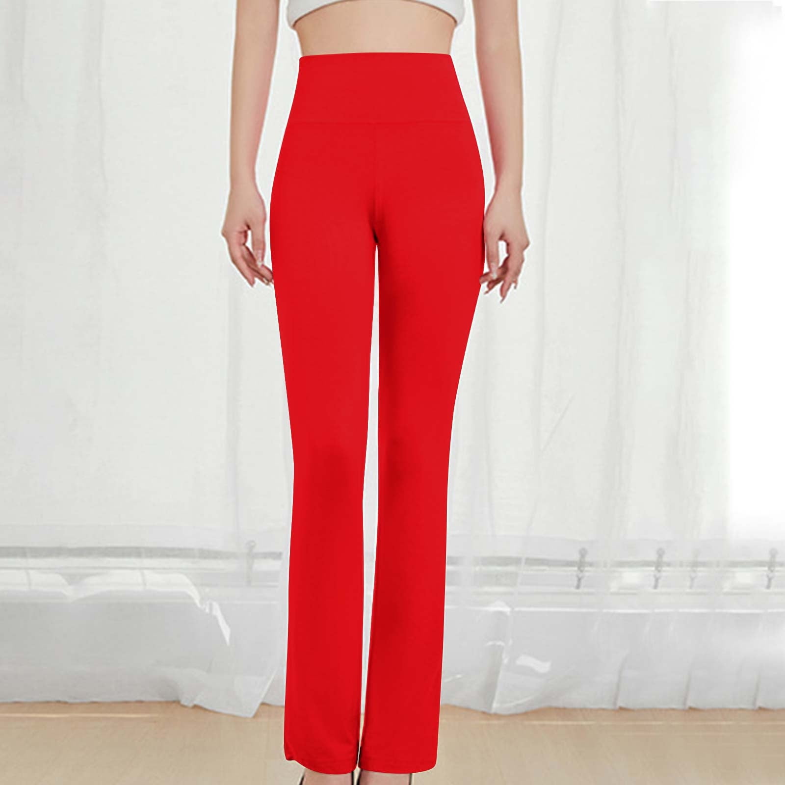 Womens Trousers Elasticated High Waist Stretchy Full Length Cherry Berry Pants - Foto 6