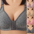 thumbnail image 1 of Wiyuqeen Front Closure Bras for Women No Underwire Front Closure Basic Solid Wireless Snap Closing Bra Breathable for Daily Wear, 1 of 9